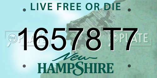 16578T7 New Hampshire License Plate
