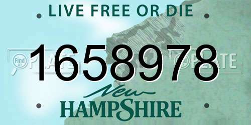 1658978 New Hampshire License Plate