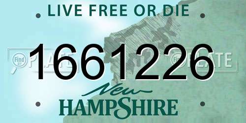 1661226 New Hampshire License Plate