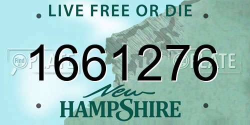 1661276 New Hampshire License Plate