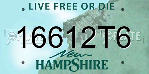 16612T6 New Hampshire License Plate