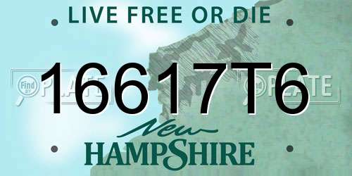 16617T6 New Hampshire License Plate
