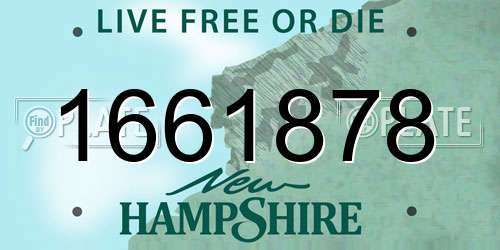 1661878 New Hampshire License Plate