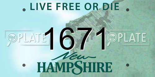 1671 New Hampshire License Plate