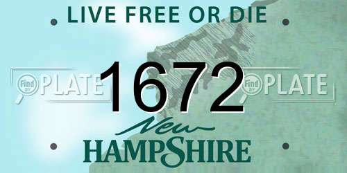 1672 New Hampshire License Plate