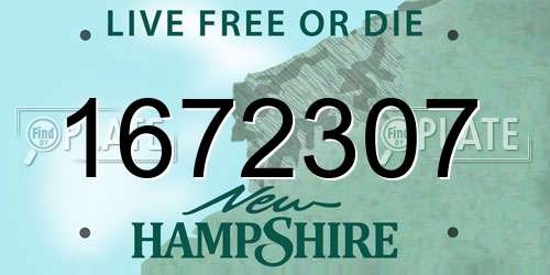 1672307 New Hampshire License Plate