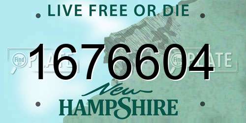 1676604 New Hampshire License Plate