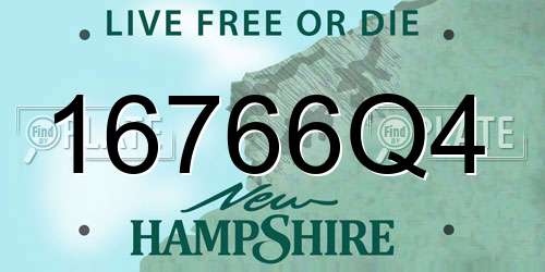16766Q4 New Hampshire License Plate