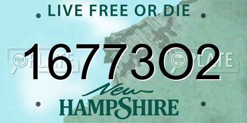 16773O2 New Hampshire License Plate