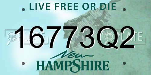 16773Q2 New Hampshire License Plate