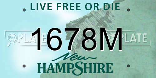 1678M New Hampshire License Plate