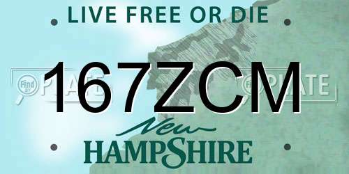 167ZCM New Hampshire License Plate
