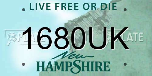 1680UK New Hampshire License Plate