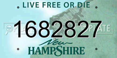 1682827 New Hampshire License Plate