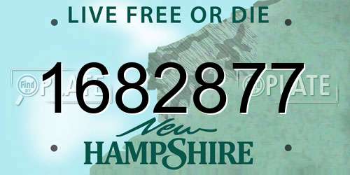 1682877 New Hampshire License Plate