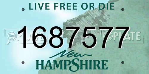 1687577 New Hampshire License Plate