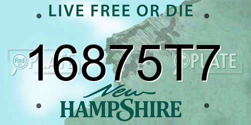 16875T7 New Hampshire License Plate
