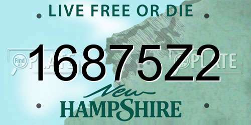 16875Z2 New Hampshire License Plate