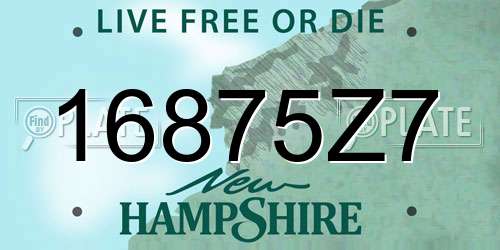 16875Z7 New Hampshire License Plate
