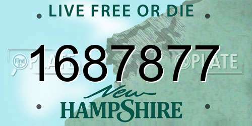1687877 New Hampshire License Plate