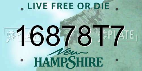 16878T7 New Hampshire License Plate