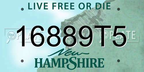 16889T5 New Hampshire License Plate