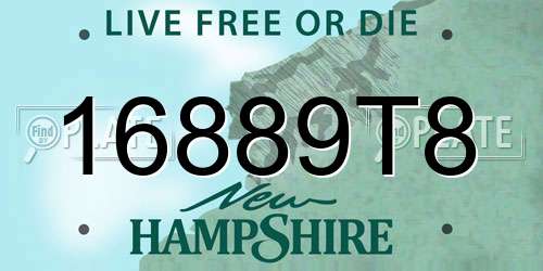 16889T8 New Hampshire License Plate