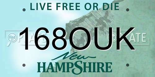 168OUK New Hampshire License Plate