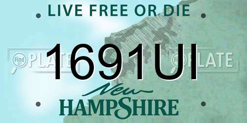 1691UI New Hampshire License Plate