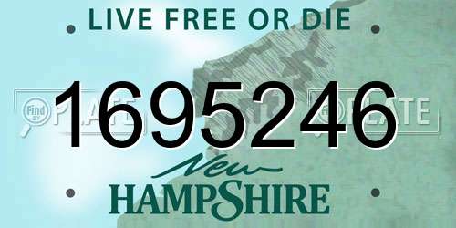 1695246 New Hampshire License Plate