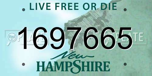 1697665 New Hampshire License Plate