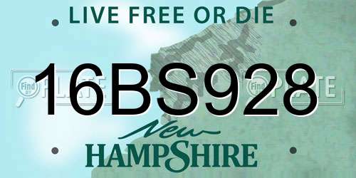 16BS928 New Hampshire License Plate