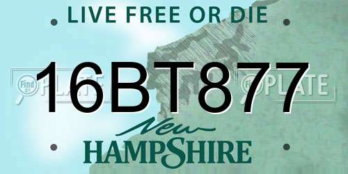 16BT877 New Hampshire License Plate