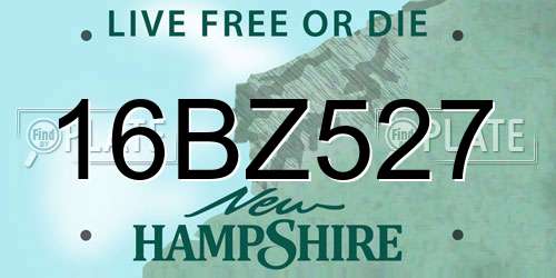 16BZ527 New Hampshire License Plate