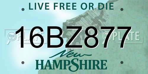 16BZ877 New Hampshire License Plate