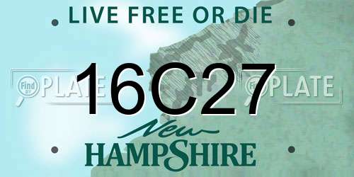 16C27 New Hampshire License Plate