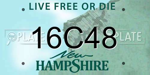 16C48 New Hampshire License Plate