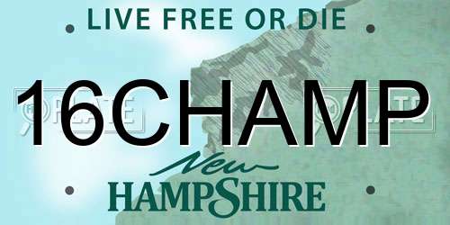 16CHAMP New Hampshire License Plate