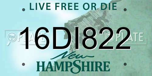 16DI822 New Hampshire License Plate
