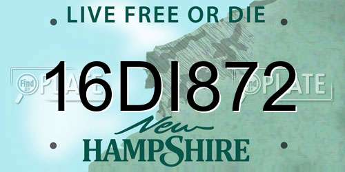 16DI872 New Hampshire License Plate