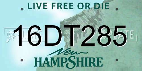 16DT285 New Hampshire License Plate