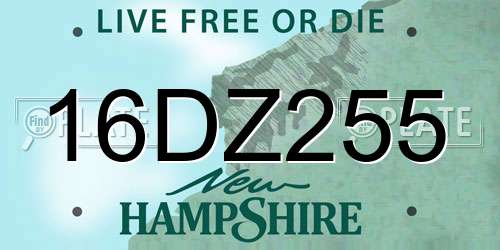 16DZ255 New Hampshire License Plate