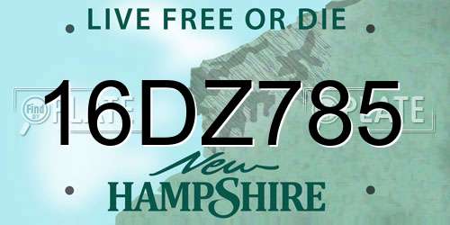 16DZ785 New Hampshire License Plate