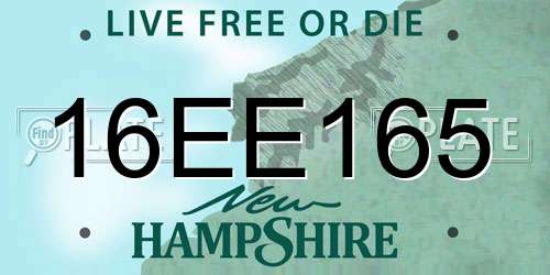 16EE165 New Hampshire License Plate