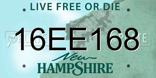 16EE168 New Hampshire License Plate