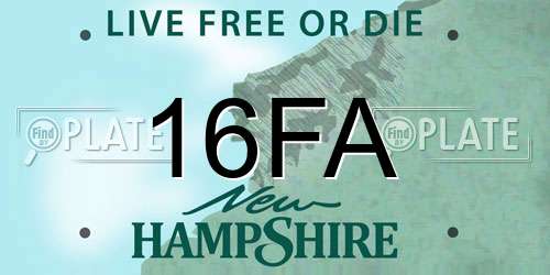 16FA New Hampshire License Plate