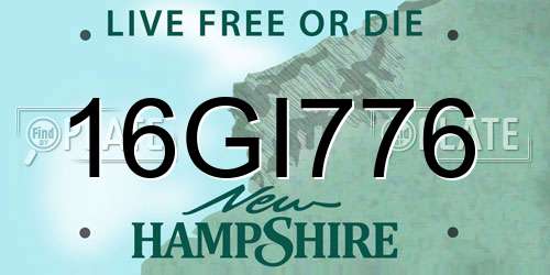 16GI776 New Hampshire License Plate
