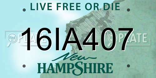 16IA407 New Hampshire License Plate