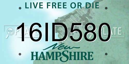 16ID580 New Hampshire License Plate