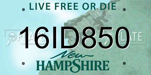 16ID850 New Hampshire License Plate